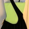 GK LIME & BLACK VELVET GIRLS LARGE SWIRL BODY OVERLAY FIGURE SKATE DRESS CL NWT - Image 6