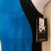 GK TURQUOISE FOIL BLACK LASER CUT GIRLS MEDIUM GYMNASTICS TANK LEOTARD Sz CM NWT - Image 4
