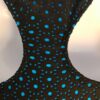 GK TURQUOISE FOIL BLACK LASER CUT GIRLS MEDIUM GYMNASTICS TANK LEOTARD Sz CM NWT - Image 8