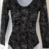 GK LgS LADIES SMALL BLACK N/S SPARKLE FLORAL PRINT GYMNASTICS DANCE LEOTARD AS - Image 3
