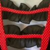GK BLACK VELVET CHILD SMALL LgSLV RED POLKA DOT TRIM FLOWER ICE SKATE DRESS CS - Image 3