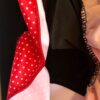 GK BLACK VELVET CHILD SMALL LgSLV RED POLKA DOT TRIM FLOWER ICE SKATE DRESS CS - Image 4