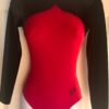 GK Elite RED BLACK VELVET JA LgS GYMNASTIC DANCE LEOTARD AXS