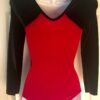 GK Elite RED BLACK VELVET JA LgS GYMNASTIC DANCE LEOTARD AXS - Image 2