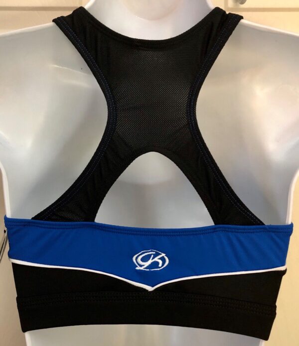 GK ELITE CHEER CROP TOP ADULT SMALL BLACK ROYAL WHITE DRYTECH TECHMESH AS - Image 3