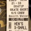 GK ELITE MENS S/S CREW FIGURE SKATE SHIRT BLACK VELVET SIZE AXS - Image 6