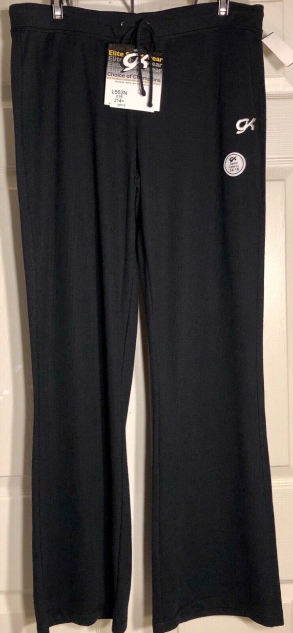 GK Elite Warm Up Pants Black Cotton Blend Size Junior 14-16