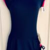 GK FIGURE SKATE ADULT SMALL ASYM CAP SLV NAVY PINK VELVET CINCH SKIRT DRESS AS