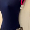GK FIGURE SKATE ADULT SMALL ASYM CAP SLV NAVY PINK VELVET CINCH SKIRT DRESS AS - Image 5