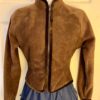 GK FITTED ICE SKATE JACKET ADULT X-SMALL BROWN FLEECE VELVET TRIM ZIP Sz AXS NWT