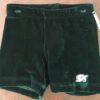 GK GREEN VELVET CHILD SMALL MICRO MINI WORKOUT DANCE GYMNASTICS CHEER SHORTS CS