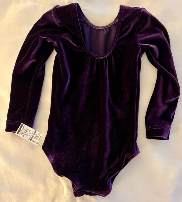 GK LgSLV GIRLS TODDLER CLASSIC SOLID EGGPLANT VELVET GYMNASTS DANCE LEOTARD CXXS - Image 4