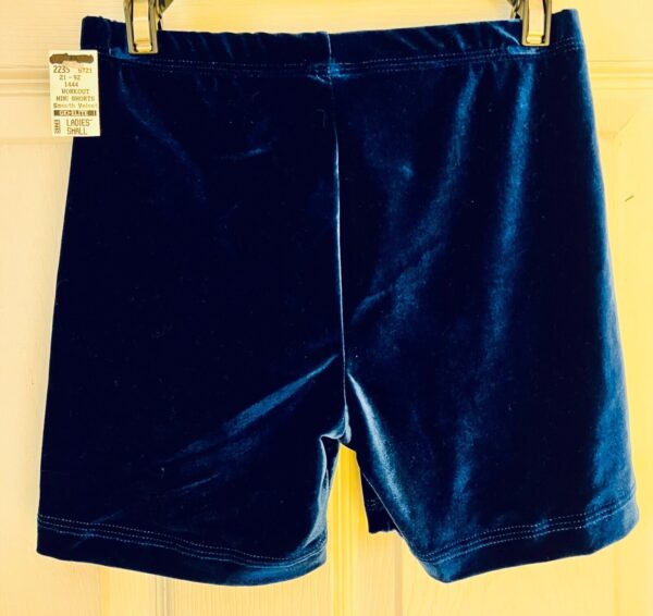 GK CHEER MICRO MINI WORKOUT ADULT SMALL ROYAL VELVET DANCE GYMNAST SHORTS Sz AS - Image 4