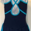 GK NAVY MICROFIBER ICE FIGURE SKATE GIRLS LARGE SLVLS STRAPPY BACK DRESS CL NWT! - Image 2