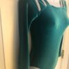 GK LgSLV LADIES SMALL GREEN VELVET SILVER FOIL GYMNASTIC DANCE LEOTARD AS NWT! - Image 3