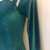 GK LgSLV LADIES SMALL GREEN VELVET SILVER FOIL GYMNASTIC DANCE LEOTARD AS NWT! - Image 4