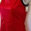 GK DANCE CHEER ADULT SMALL RED FOIL MESH BLACK TRIM RACERBACK TANK TOP Sz AS NWT - Image 3