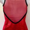 GK DANCE CHEER ADULT SMALL RED FOIL MESH BLACK TRIM RACERBACK TANK TOP Sz AS NWT - Image 5