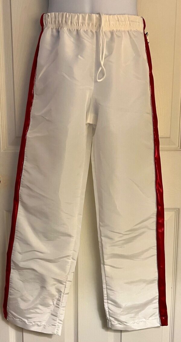 GK WHITE WARM-UP PANTS CHILD LARGE DRY TECH LOW RISE FITTED GYNMNASTS CHEER Sz L - Image 2