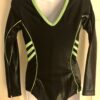 ADIDAS LgS CHILD MEDIUM BLACK GREEN SWAROVSKI CRYSTALS GYMNASTS DANCE LEOTARD CM - Image 4
