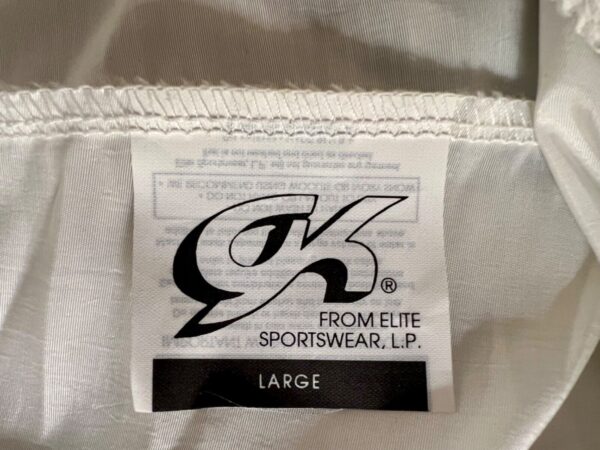 GK WHITE WARM-UP PANTS CHILD LARGE DRY TECH LOW RISE FITTED GYNMNASTS CHEER Sz L - Image 8