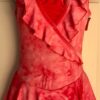 GK ICE FIGURE SKATE LADIES SMALL BERRY NYLON TIE-DYE VELVET SLVLS DRESS AS NWT!