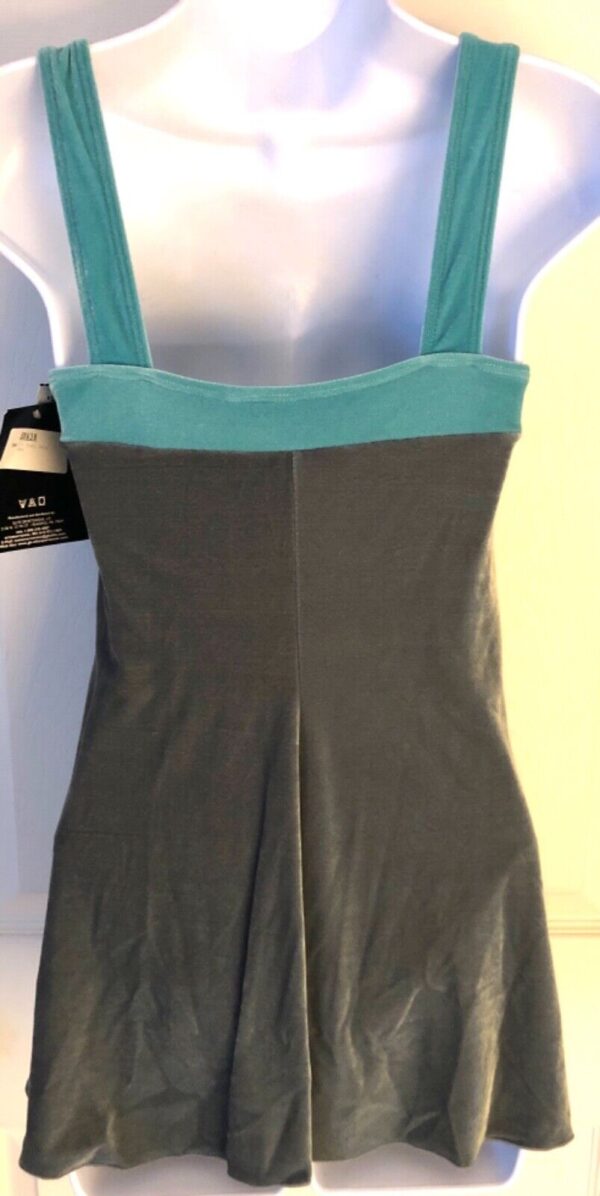 GK GRAY GREEN VELVET ICE SKATE LADIES SMALL SLVLS SLIP DRESS ATTACHED LEO Sz AS - Image 6