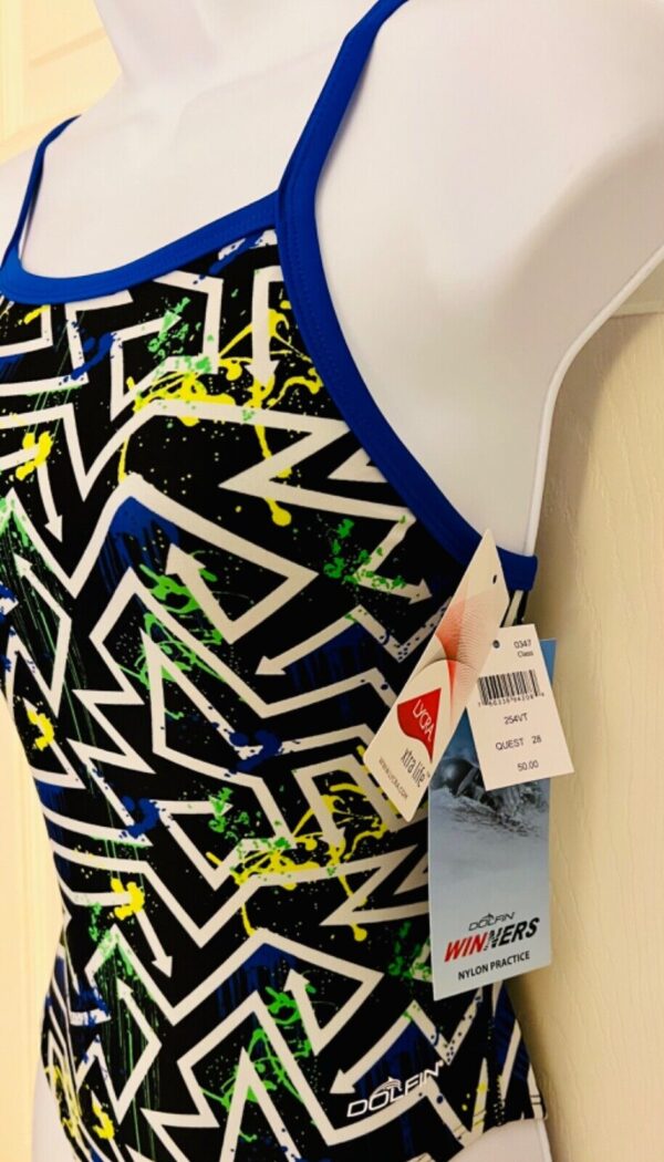 DOLFIN LADIES SIZE 28 QUEST PRINT N/S TRAINING PRACTICE SWIMSUIT Sz 28 (XS) NWT - Image 5