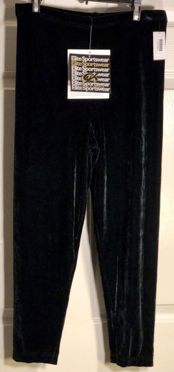 GK ELITE LADIES X-LARGE BLACK SMOOTH VELVET CROP CAPRI TIGHTS Sz AXL NWT! - Image 2