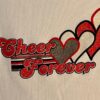 GK CHEER ADULT SMALL COTTON RAGLAN SLV FOREVER HEART GRAPHIC RED STITCH Sz S NWT - Image 2
