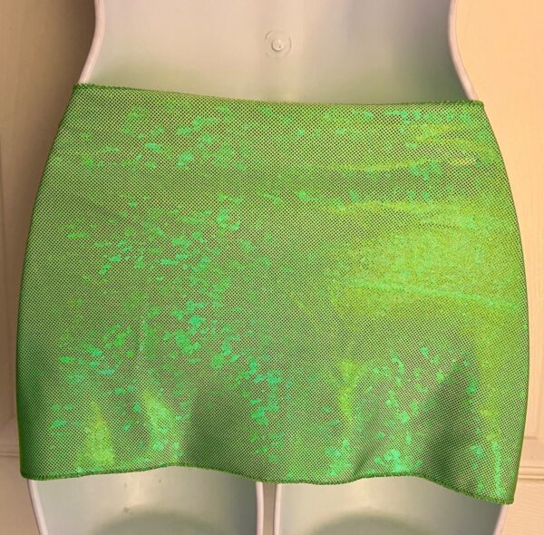 GK DANCE BALLET LADIES LARGE GREEN FOIL HIP  CURVED MINI LAYER SKIRT Sz S NWT! - Image 5