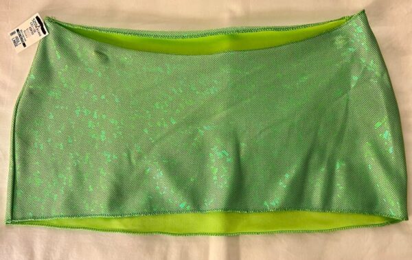 GK DANCE BALLET LADIES LARGE GREEN FOIL HIP  CURVED MINI LAYER SKIRT Sz S NWT! - Image 6