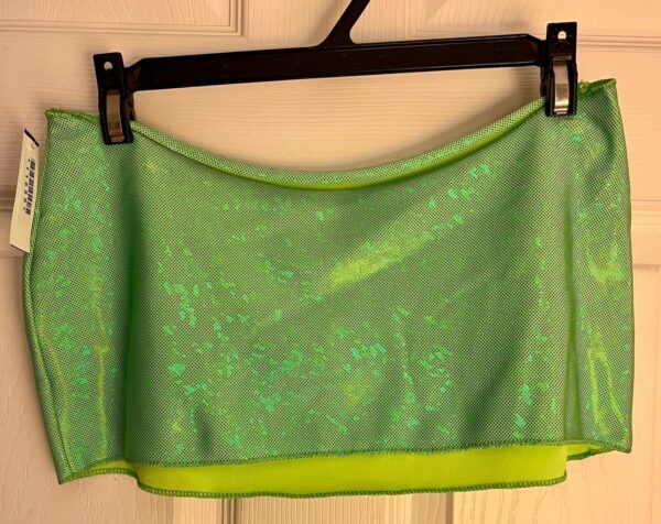 GK DANCE BALLET LADIES LARGE GREEN FOIL HIP  CURVED MINI LAYER SKIRT Sz S NWT! - Image 8