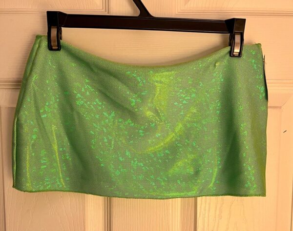 GK DANCE BALLET LADIES LARGE GREEN FOIL HIP  CURVED MINI LAYER SKIRT Sz S NWT! - Image 9