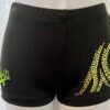 GABRIELLE DOUGLAS GK ADULT X-SMALL LIME SEQUINS BLACK NYLON GYMNASTS SHORTS XS - Image 2