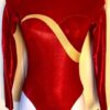 GK LONG SLEEVE LADIES SMALL RED GOLD SPARKLE FOIL DANCE LEOTARD Sz AS NWT!