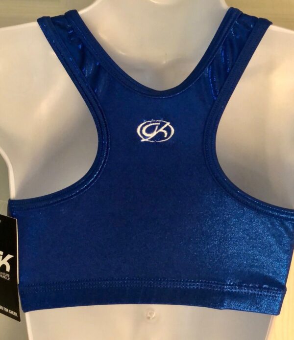 GK ELITE SPORTS CROP TOP ADULT X-SMALL ROYAL MYSTIQUE RACERBACK CHEER DANCE AXS - Image 2