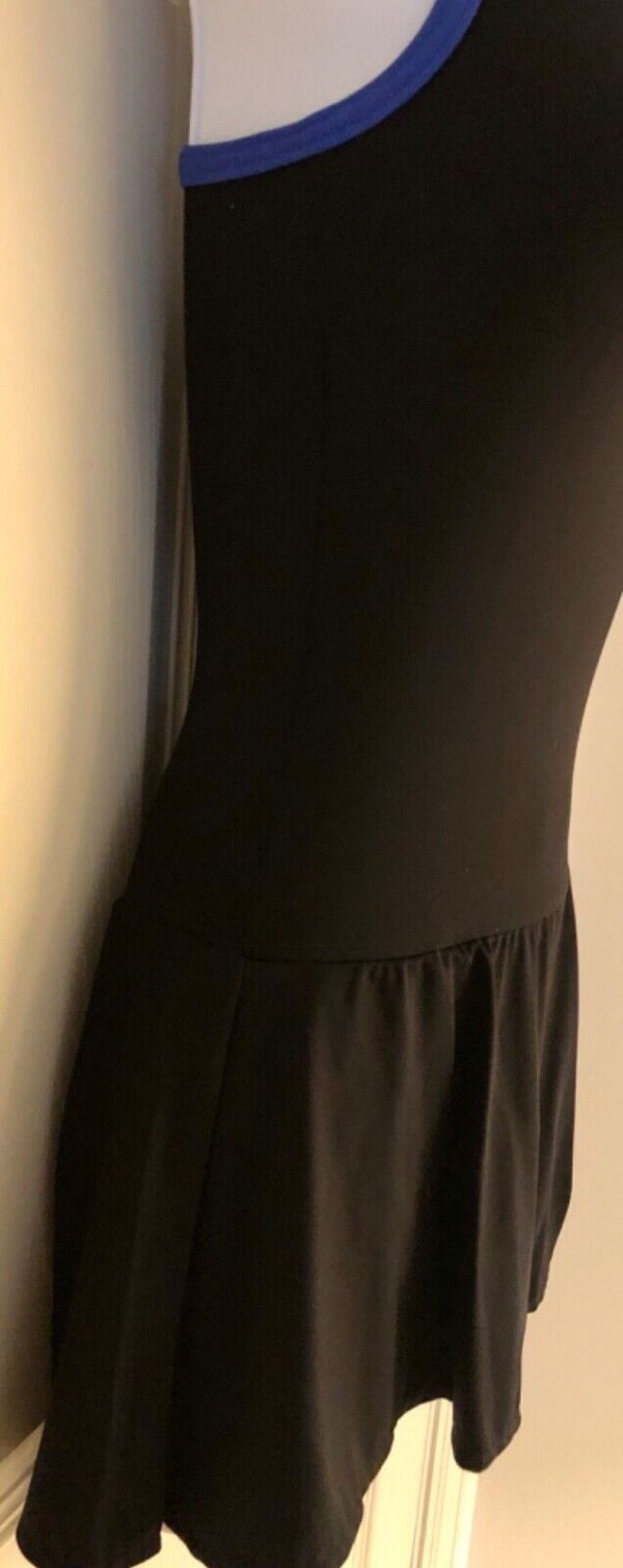 GK FIGURE SKATE ADULT X-SMALL BLACK MICROFIBER SQUARE NECK SLVLS DRESS AXS NWT! - Image 3