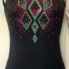 GK ADULT SMALL NEON SPARKLE BLACK N/S STRAPPY BACK GYMNASTIC DANCE LEOTARD Sz AS