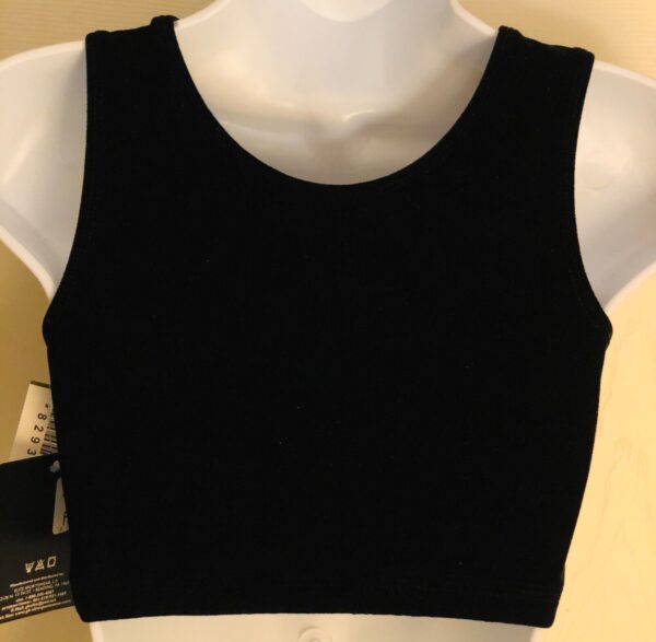 GK ELITE JAZZ DANCE CHEER ADULT X-LARGE BLACK VELVET TANK CROP TOP Sz AXL NWT! - Image 4