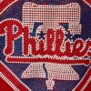 PHILLIES WOMENS LARGE LgSLV RED COTTON LIBERTY BELL SPARKLE BEADED ACCENTS TOP - Image 2