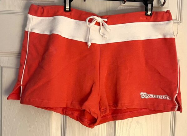 SOFFE "GYMNASTICS" ADULT LARGE ORANGE WHITE TIE COTTON/SPANDEX SHORTS Sz AL NWT! - Image 7