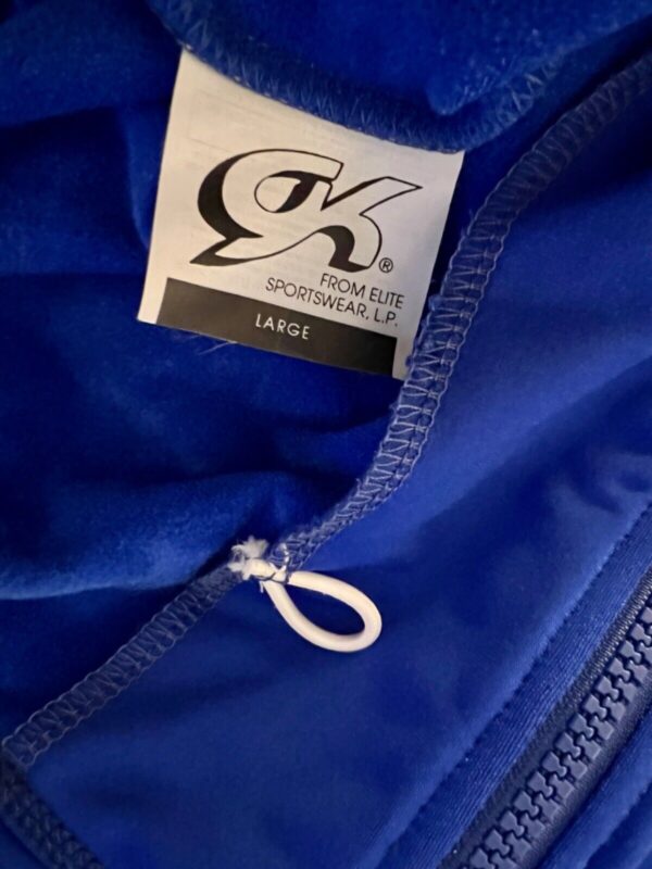 GK WARM UP JACKET UNISEX ADULT X-LARG BLUE BRUSHED TRICOT GYMNAST SKATE CHEER XL - Image 10