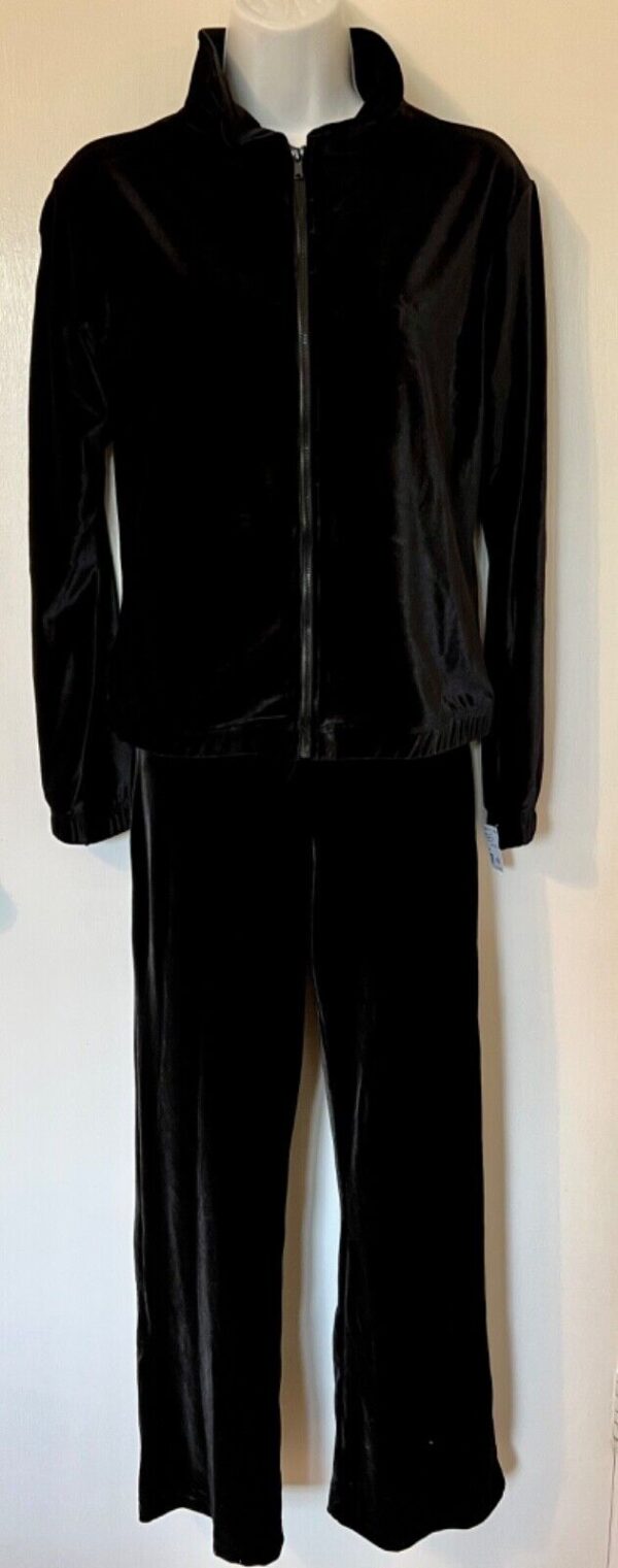 GK BLACK VELVET ADULT SMALL GYMNASTICS SKATE WARM-UP CASUAL LOUNGE PANTS Sz S - Image 5