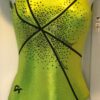 GK LEMON LIME FOIL TANK ADULT SMALL BLACK SEQUINZ GYMNASTICS DANCE LEOTARD AS.
