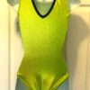GK LEMON LIME FOIL TANK ADULT SMALL BLACK SEQUINZ GYMNASTICS DANCE LEOTARD AS. - Image 3