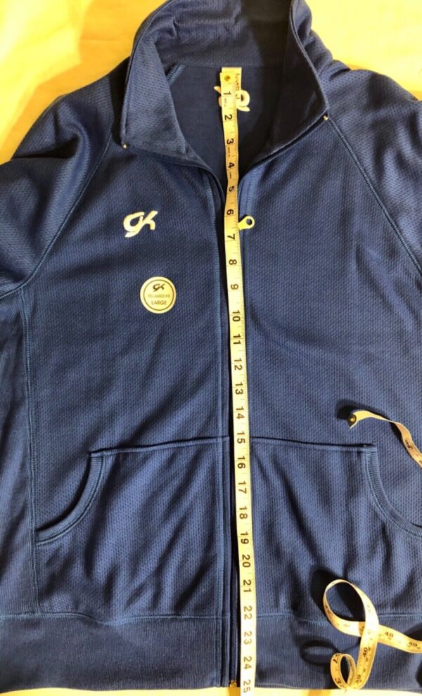 GK SPORT JACKET ADULT LARGE ROYAL COTTON/POLY FULL FRONT ZIP POCKETS RELAX FIT L - Image 9