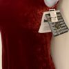 GK FIGURE SKATE ADULT X-SMALL MAHOGANY SLVLS VELVET A-LINE TN KEYHOLE DRESS XS - Image 4