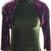 GK ICE SKATE DANCE LADIES X-SMALL EGGPLANT VELVET LGSLV SHRUG JACKET SZ XS NWT!