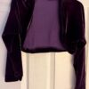 GK ICE SKATE DANCE LADIES X-SMALL EGGPLANT VELVET LGSLV SHRUG JACKET SZ XS NWT! - Image 2